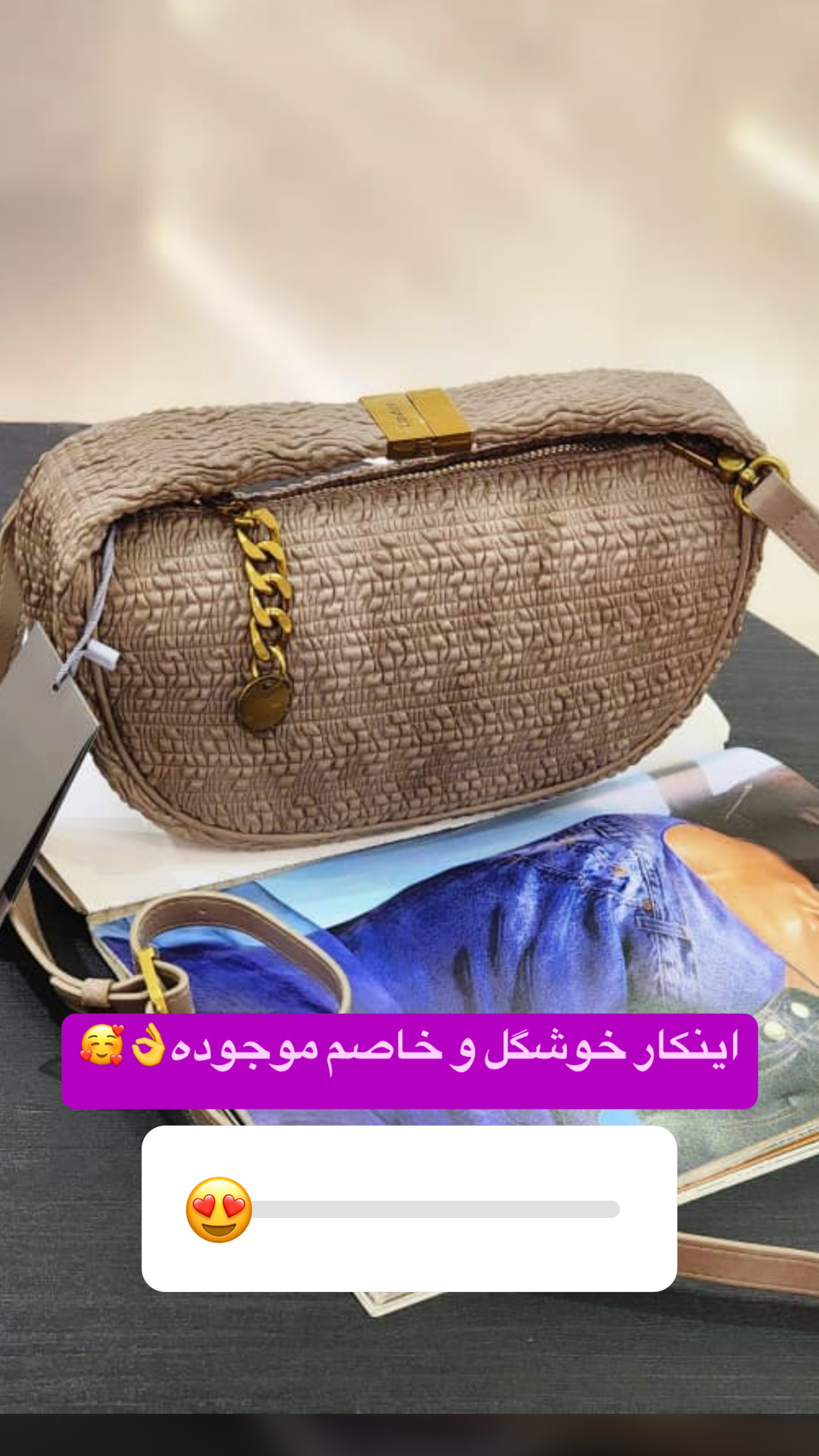 کیف چرم خاکستری